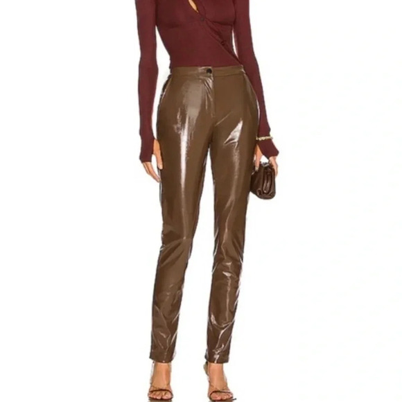 ALIX NYC Faux Patent Leather Loring Pant Acorn Size 6 NWT - Picture 10 of 11